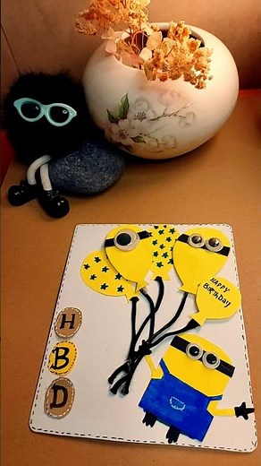 DIY cutest Minions Birthday Card!😃💫 #shorts #shortvideo #diy #birthday #handmade #fyp