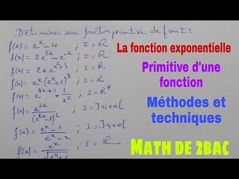 la fonction exponentielle.......math de 2bac....primitive dune fonction
