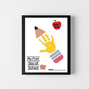 First Day of School Handprint Art: Keepsake Printable (digital Download) - Etsy