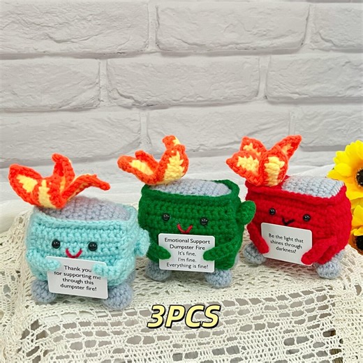 Crochet Emotional Support Dumpster Fire Gifts,thank You Gift,everything's Fine Gifts,gifts of Encouragement-rebuilding the Gift of Faith - Etsy