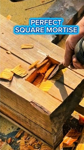 Square Mortise Chiseling – Traditional Woodworking Skill That Never Gets Old.