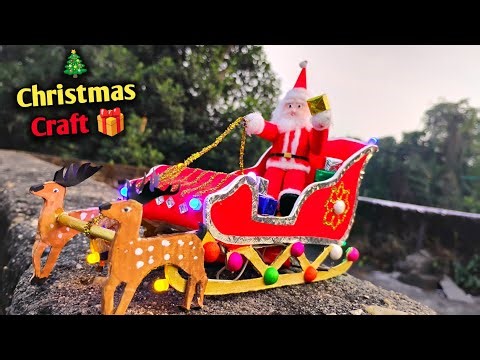 How To Make a Santa Sleigh || Diy Santa Sleigh || 🎄Happy Christmas Day 🎁