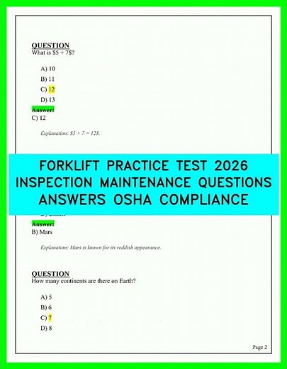FORKLIFT PRACTICE TEST 2026 | OSHA INSPECTION & MAINTENANCE QUESTIONS AND ANSWERS EXPLAINED