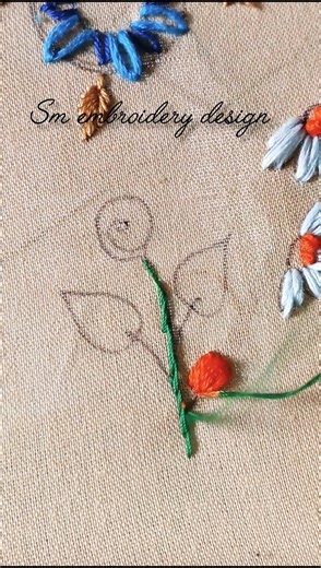 Hand flower embroidery design #shorts #diy#embroidery #trending