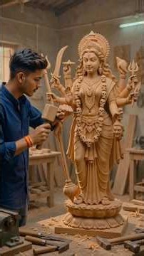 From a Simple Piece of Wood to the Divine Form of Maa Kali” 🙏🖤✨#kalimaa #durgamaa
