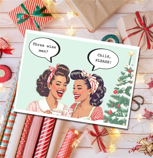 Funny Holiday Card Template | Three Wise Men? Child, Please! | Editable Canva Template | Instant Download - Etsy Australia