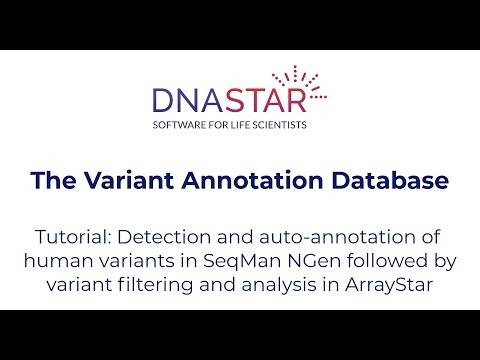 DNASTAR - Variant Annotation Database Tutorial