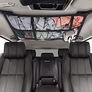 Car Ceiling Cargo Net 31.5"x21.6" - Mesh Roof Storage Organizer for Vehicle Travel - SUV Truck Van Camping Gear Holder - Road Trip Essentials - Living in Car Accessories