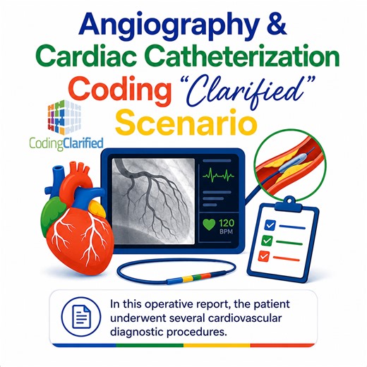 Angiography & Cardiac Catheterization Coding "Clarified" Scenario