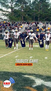 🏈 Tribute Game @ South View High School 🕊️🕊️🕊️ 🙏 Before kickoff, E.E. Smith High School was honored and gifted by South View High School, local leaders and the community. ❤️ 🤝 EE Smith players entered the coin toss holding the jerseys of their fallen brothers. #11 Trevor Merritt #4 Nicholas “Nick” Williams #21 Jaihyon Elliott 🌅🏟️ Under the setting sun at South View, the team honored their memory, their names echoing through the stands, their legacy carried with every snap and every praye