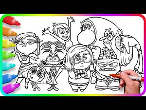 Coloring Pages INSIDE OUT 2 / Easy Drawing Tutorial Art. How to color Inside Out 2 characters