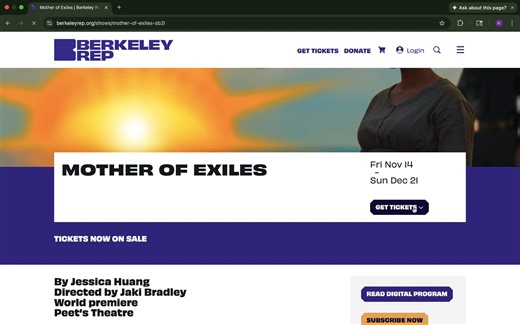 Looking for an affordable way to catch a show at Berkeley Rep? Throughout the regular season, $25 tickets are released weekly for all mainstage productions. Tickets go on sale every Tuesday at 1pm for that week’s performances and can be purchased online, by phone, or in person while supplies last. Follow us and keep an eye on our stories each Tuesday so you don’t miss this great opportunity! | Berkeley Repertory Theatre