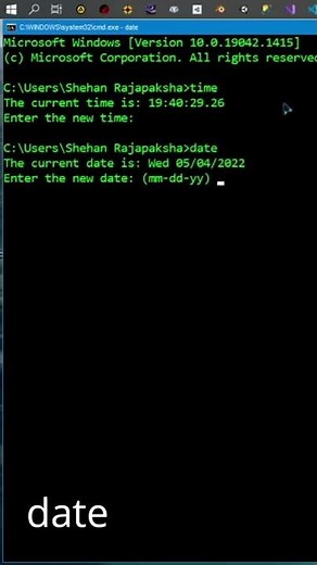 show time & date in cmd | #cmd #commanPrompt #time&date