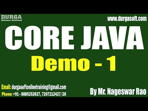 CORE JAVA tutorials || Demo - 1 || by Mr. Nageswar Rao On 19-10-2022 @11:30AM IST