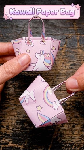 DIY Tiny Paper Bag #shorts #papercrafts #handmade