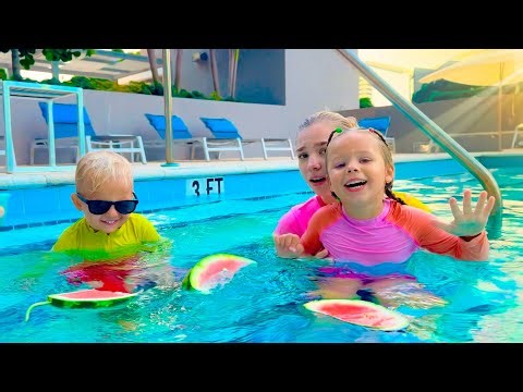 Naomi learns Pool Rules and eats Watermelon