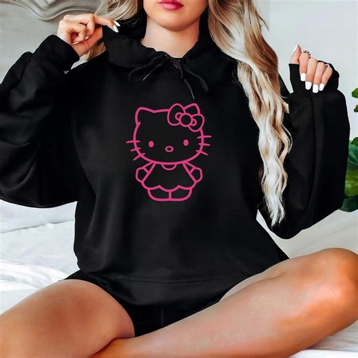 Hello Kitty Hoodie, Christmas Hoodie, Hello Kitty Christmas Gift, Cartoon Hoodie, Christmas Sweater, Merry Christmas Sweater, Hello Hoodie - Etsy UK