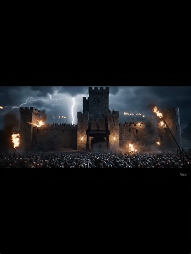🔥⚔️ A medieval castle under siege! Flaming arrows light up the night sky as armored knights clash in brutal combat. Epic, gritty, and cinematic – like stepping straight into the battlefield. 🏰🌌 🎥 Ultra-realistic | 8K Cinematic | Intense Battle Energy #Medieval #Cinematic #Battle #EpicScenes #CastleSiege #Veo3 #AIvideo