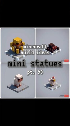 Minecraft build ideas pt. 90 Mini statues #minecraft #build #ideas