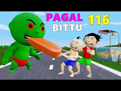 Pagal Bittu Sittu 116 | Garmi Mein Ice Cream | Bittu Sittu Toons | Desi Comedy Video |Cartoon Comedy