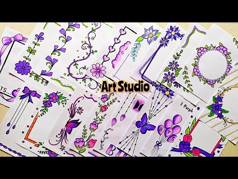 20 PURPLE BORDER DESIGNS/PROJECT WORK DESIGNS/A4 SHEET/FILE/FRONT PAGE DESIGN FOR SCHOOL PROJECTS