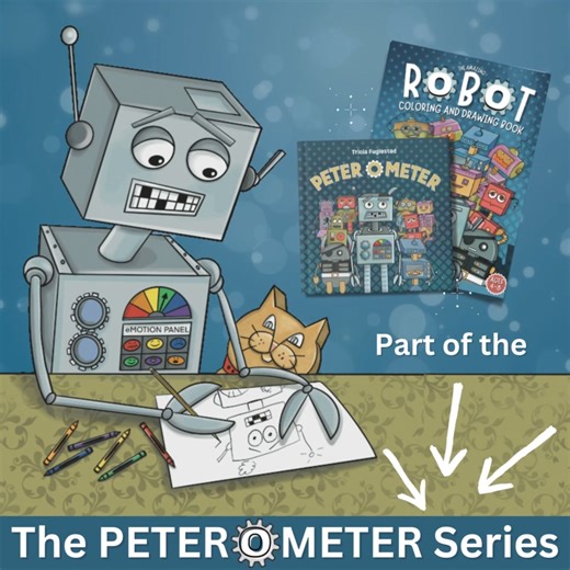 Introducing 🎉 the Amazing Robot Coloring and Drawing Book 🤖 bit.ly/ROBOTbook It features 50 hand-drawn illustrations by Tricia Fuglestad 🤖 Color the imaginative scenes 🤖 Learn to draw her quirky robots This book a calming and creative way to engage with the SEL content found in her Augmented Reality SEL book, PETER O’METER #AmazingRobot | TeacherGoals
