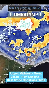 85K views · 366 reactions | Dreaming of a White Christmas? ❄️  Head north! The weather pattern favors the Upper Midwest to Great Lakes to New England over the next couple weeks to pick up and retain snowfall. Exact snowfall amounts shown by this model will change, but the pattern depiction looks good. | Chief Meteorologist David Paul | Facebook