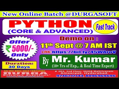 PYTHON (Fast Track) Online Training @ DURGASOFT