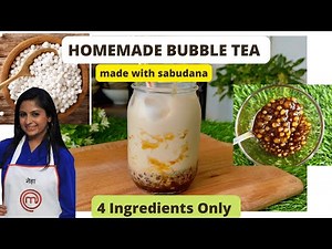 How To Make Homemade Bubble Tea Using Sabudana. No Tapioca Starch. Easy Recipe for Boba Tea