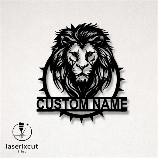 Customizable Lion Laser Cut Vector Files - SVG, DXF, Glowforge, Cricut, CNC, Metal Wall Art, Jungle Animal Decor, Instant Download - Etsy