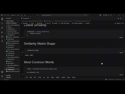 Movie Recommendation System Using AI | Content Based Filtering | Synent Internship Project