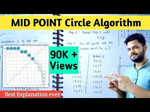 Mid point circle algorithm with example in computer graphics | Lec-15
