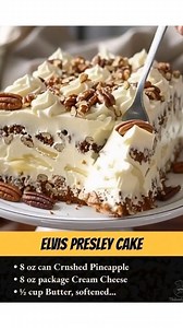 Elvis Presley Cake (Jailhouse Rock Cake) Ingredients: White Cake Mix 8 oz can Crushed Pineapple (with juice) 1 cup Granulated Sugar | Heavenly recipes