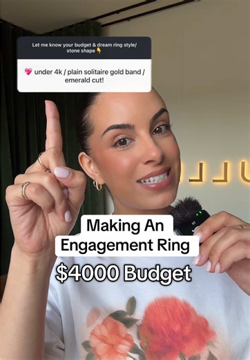 As requested, let’s make an engagement ring with a $4,000 budget💍 Let me know you budget and dream style and we can create another ring together. Price Conversions: $3,960AUD $2,800USD £2,321GBP $4,334CAD Ring Details: Alice Emerald Solitaire 1.53cts | F | VS1 #engagementring #diamondring #emerald #emeraldring #engaged