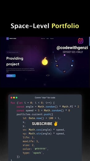 Built a 3D Space Portfolio Website! 🚀 (Next.js & Three.js Tutorial) #shorts #viral #coding