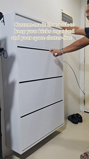 44K views · 74 reactions | Custom-made shoe rack to keep your kicks organized  and your space clutter-free! ✅ DM us to order. We ship nationwide! #shoerack #shoecabinet #shoeorganizer #shoerackdesign #shoestorage | J&C Furniture Studio | Facebook