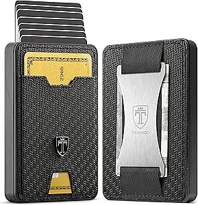 TRAVANDO Swype Slim Wallet for Men Metal RFID Blocking Mens Wallet Card Case (Without AirTag* Pocket)