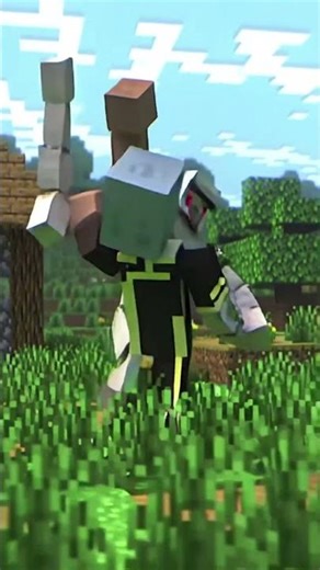 Minecraft Iron Golem Angry Blocky Mob Stare Scen
