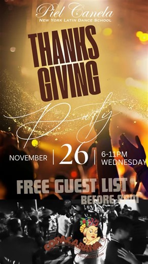 Open Bar, Free Entry & Shows!! Join my FREE Guest List for our THANKSGIVING EVE PARTY at the COPACABANA this WEDNESDAY, Nov 26: https://www.eventbrite.com/e/open-bar-free-on-guest-list-dj-cocotaso-at-the-copacabana-wed-nov-26-tickets-1975344730263?aff=oddtdtcreator Must be on list and arrive before 8pm 6pm - Doors Open 630pm - Bachata class 10pm - Dance Shows by Piel Canela Dance Company & Guests 6pm-11pm DJ COCOTASO playing Salsa, Bachata, Merengue, Cumbia & more Spread the word and msg if you 