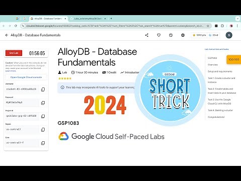 [2024] AlloyDB - Database Fundamentals | #qwiklabs | #GSP1083 | [With Explanation🗣️]