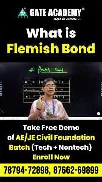 What is Flemish Bond || Take Free Demo of AE/JE Civil Foundation Batch (Tech + Nontech) Enroll Now