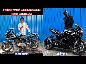 Bajaj Pulsar220f Complete Build Video || full fairing bike 🚀🔥 In 9 Minutes