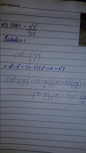 Factorize | Class 9th | 1000 - x³y³/125 | #mathstune #aneetalaghari #factorization