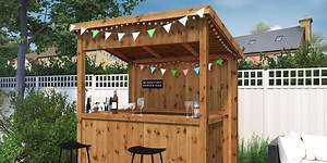 Homebase's outdoor range includes a garden bar, fire pit & cocktail shakers