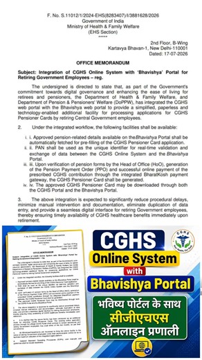 CGHS System with Bhavishya Portal