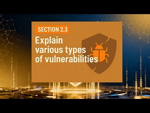 Section 2.3 – Explain the various types of vulnerabilities
