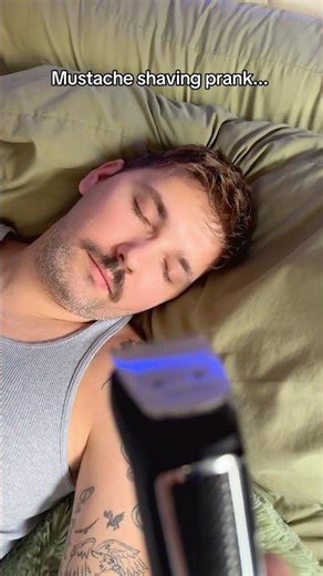 Shave prank 🪒 #shave #prank #no #lol #funny #girlfriend #gift #mustache #facehair #sleep #wow