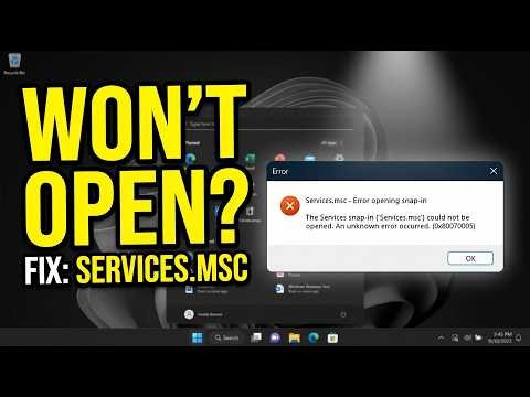 Services msc Not Opening in Windows 11