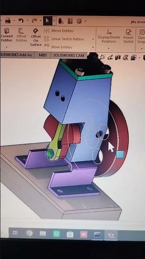 Cylinder Engine Mechanism Simulation in SolidWorks ⚙️🔧 || #SolidWorks#SingleCylinderEngine#CADDesign