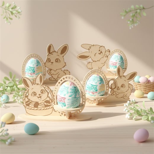 Easter Egg Stand Laser Cut SVG, Spring SVG File Download - Etsy